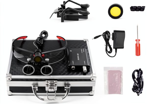 OUBO Dental Headlight 2.5x Magnification Black 3.5X Size LED-0