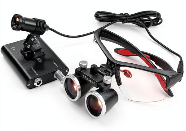 OUBO Dental Headlight 2.5x Magnification Black 3.5X Size LED-5