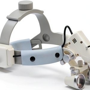 EustomA 3.5x Dental Loupe Light White Leather Handle Glass Lens-0